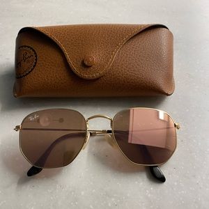 Hexagonal Flat Lens Ray Bans Pink Lens